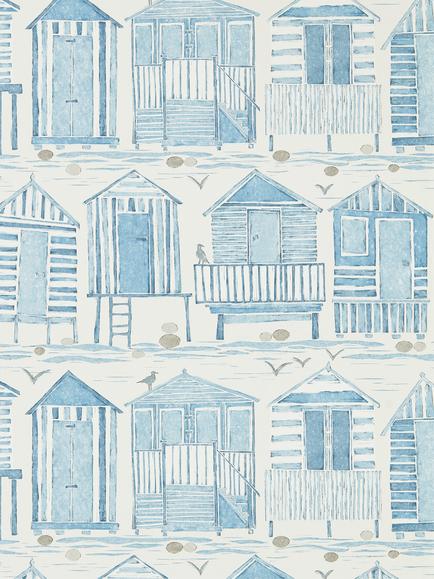 Sanderson Beach Huts Wallpaper, Dcoa216560
