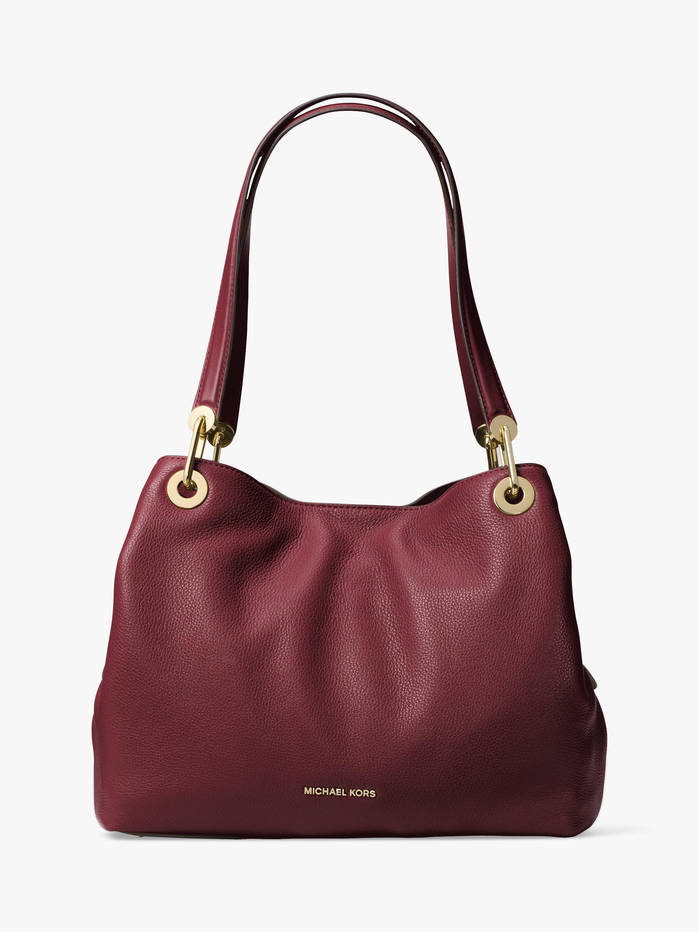 MICHAEL Michael Kors Raven Leather Large Shoulder Bag Oxblood