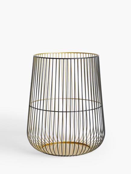 John Lewis Cage Lantern Candle Holder, Large, Black