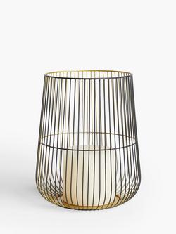John Lewis Cage Lantern Candle Holder, Large - view 2, Black