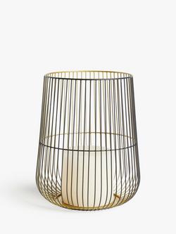 John Lewis Cage Lantern Candle Holder, Medium - view 2, Black
