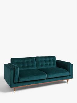 John Lewis + Swoon Lyon Large 3 Seater Sofa, Wildwood Green Velvet