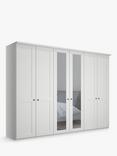 John Lewis Marlow 300cm Mirrored Hinged Wardrobe, Off White