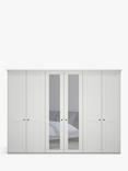 John Lewis Marlow 300cm Mirrored Hinged Wardrobe, Off White