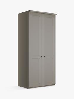 John Lewis Marlow 100cm Hinged Wardrobe, Pebble Grey