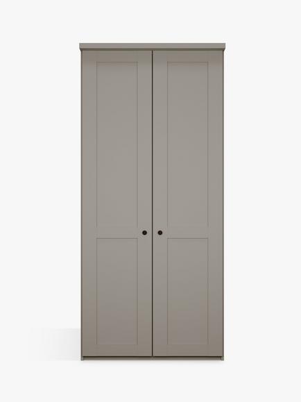John Lewis Marlow 100cm Hinged Wardrobe - view 2, Pebble Grey