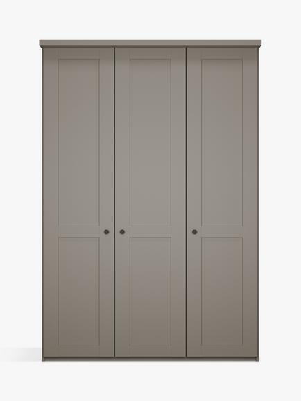 John Lewis Marlow 150cm Hinged Wardrobe - view 2, Pebble Grey