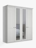 John Lewis Marlow 200cm Mirrored Hinged Wardrobe, Off White