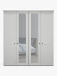 John Lewis Marlow 200cm Mirrored Hinged Wardrobe, Off White