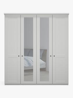 John Lewis Marlow 200cm Mirrored Hinged Wardrobe - view 2, Off White