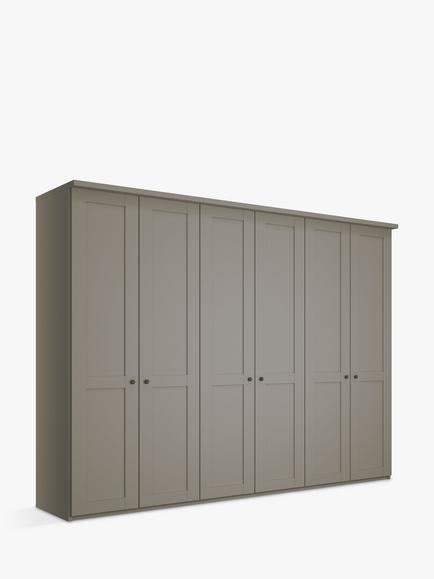 John Lewis Marlow 300cm Hinged Wardrobe, Pebble Grey