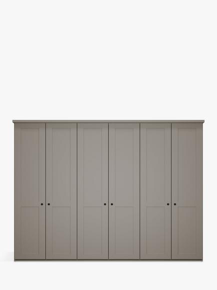 John Lewis Marlow 300cm Hinged Wardrobe - view 2, Pebble Grey