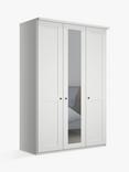 John Lewis Marlow 150cm Mirrored Hinged Wardrobe, Off White