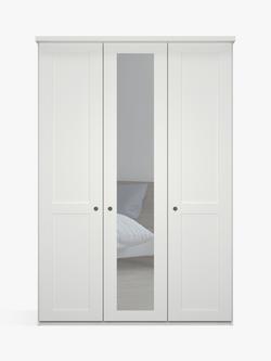 John Lewis Marlow 150cm Mirrored Hinged Wardrobe - view 2, Off White