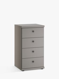 John Lewis Marlow 4 Drawer Chest, 47cm, Pebble Grey