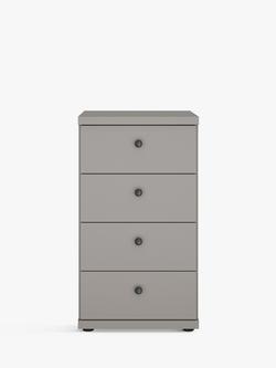 John Lewis Marlow 4 Drawer Chest, 47cm - view 2, Pebble Grey