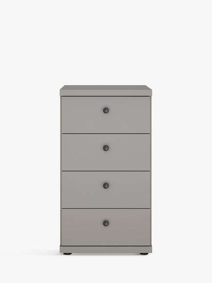 John Lewis Marlow 4 Drawer Chest, 47cm - view 2, Pebble Grey