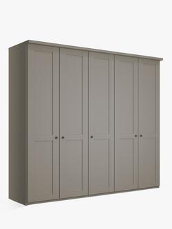 John Lewis Marlow 250cm Hinged Wardrobe, Pebble Grey