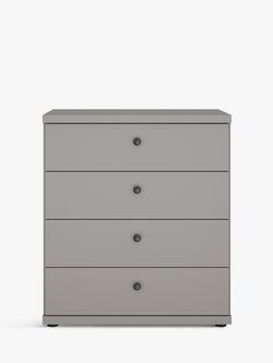 John Lewis Marlow 4 Drawer Chest, 75cm - view 2, Pebble Grey