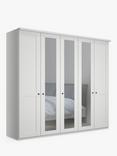 John Lewis Marlow 250cm Mirrored Hinged Wardrobe, Off White