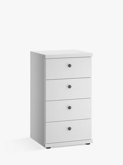 John Lewis Marlow 4 Drawer Chest, 47cm, Off White
