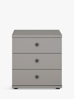 John Lewis Marlow 3 Drawer Bedside Table, 50cm - view 2, Pebble Grey