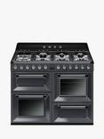 Smeg Victoria TR4110 Dual Fuel Range Cooker, Slate Grey