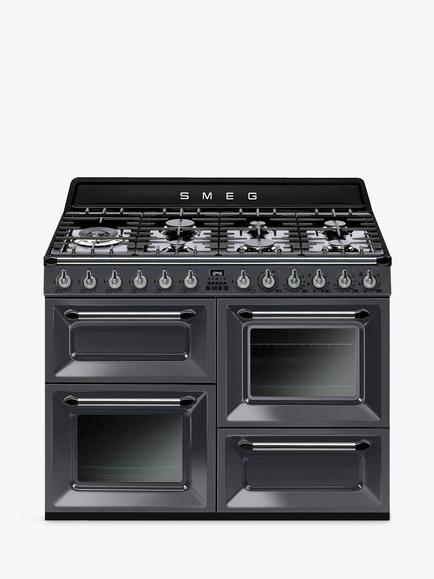 Smeg Victoria TR4110 Dual Fuel Range Cooker, Slate Grey