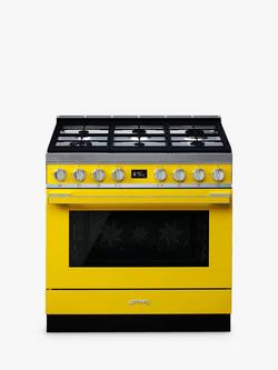 Smeg Portofino CPF9G Dual Fuel Range Cooker, A+ Energy Rating, Yellow