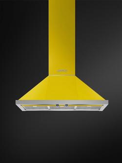 Smeg Portofino KPF9 90cm Chimney Cooker Hood - view 2, Yellow