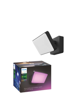 Philips Hue White and Colour Ambiance Discover LED Smart Outdoor Floodlight, Black, White