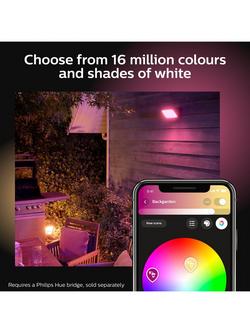 Philips Hue White and Colour Ambiance Discover LED Smart Outdoor Floodlight, Black - view 2, White