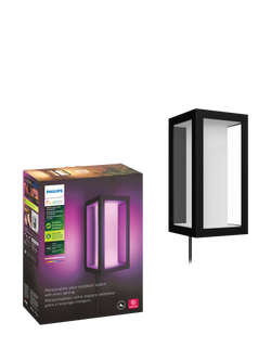 Philips Hue White and Colour Ambiance Impress LED Smart Outdoor Wall Light, Black, Black