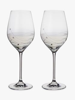 Dartington Crystal Glitz Wine Glasses, 330ml, Set of 2, Clear, Clear