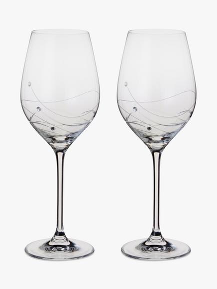 Dartington Crystal Glitz Wine Glasses, 330ml, Set of 2, Clear - view 2, Clear