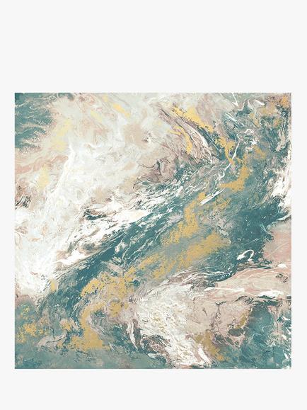 John Lewis Dominic James Studio 'Meditation' Embellished Framed Canvas, 100 x 100cm, Blue/Multi, Blue/Multi