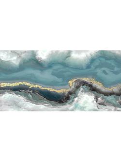 Dominic James Studio - 'Influx' Embellished Canvas Print, 60 x 120cm, Blue/Multi, Blue/Multi