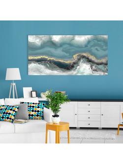 Dominic James Studio - 'Influx' Embellished Canvas Print, 60 x 120cm, Blue/Multi - view 2, Blue/Multi