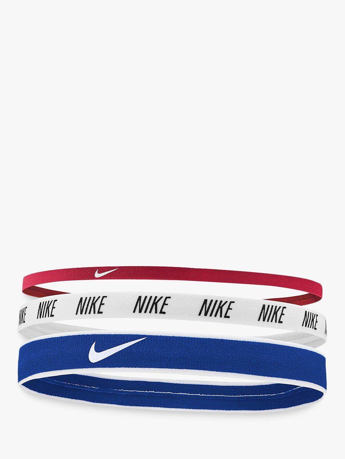 Nike Elastic Headband, Pack of 3, Red/White/Blue