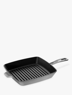 STAUB Cast Iron Square American Grill Pan, 26cm, Graphite Grey