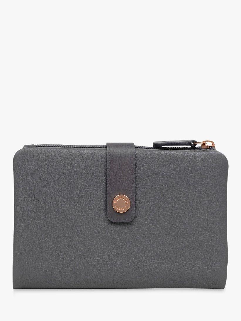 Radley Larks Wood Leather Medium Folded Purse Grey