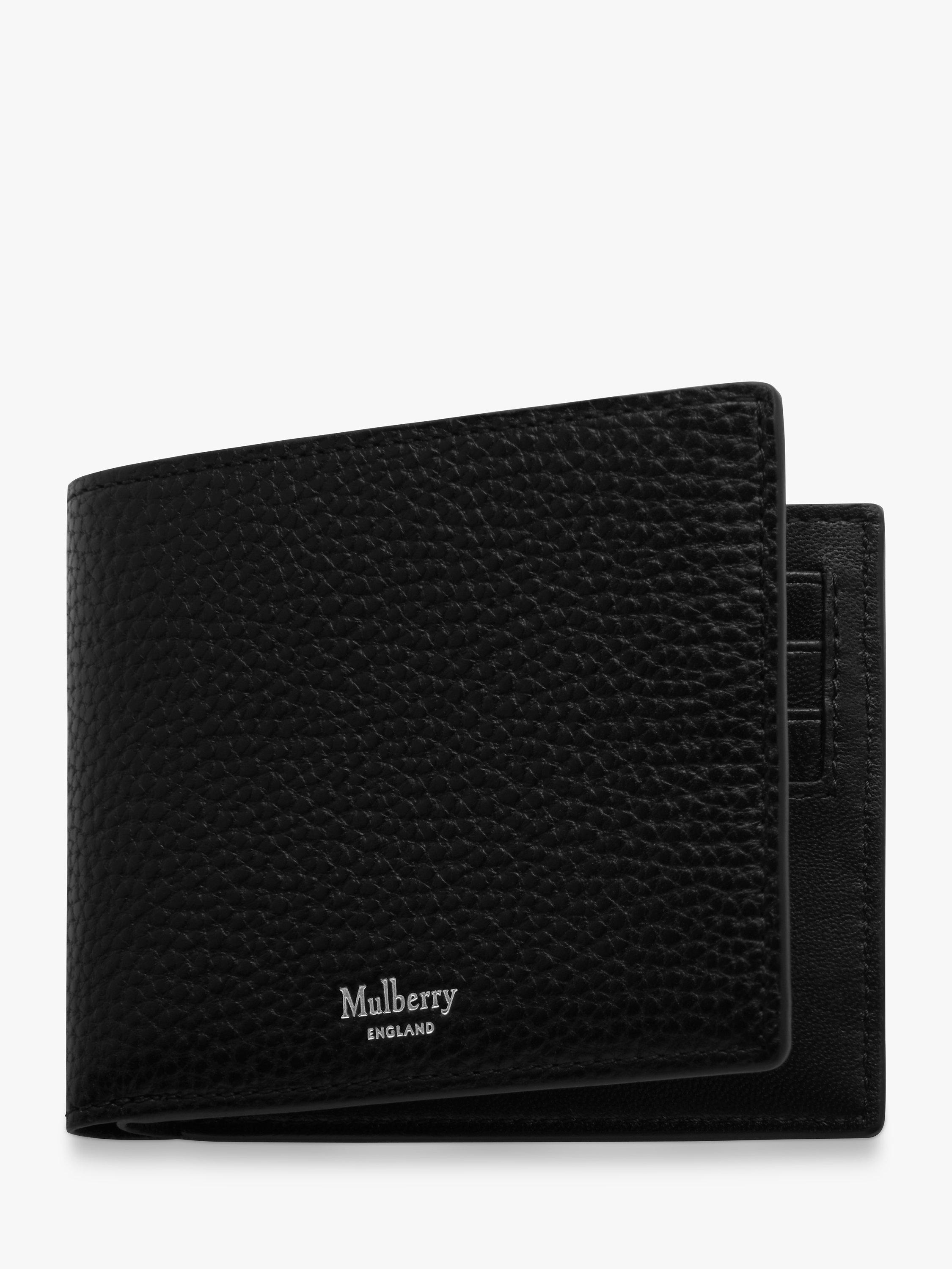 Mulberry Eight Card Grain Veg Tanned Leather Wallet, Black