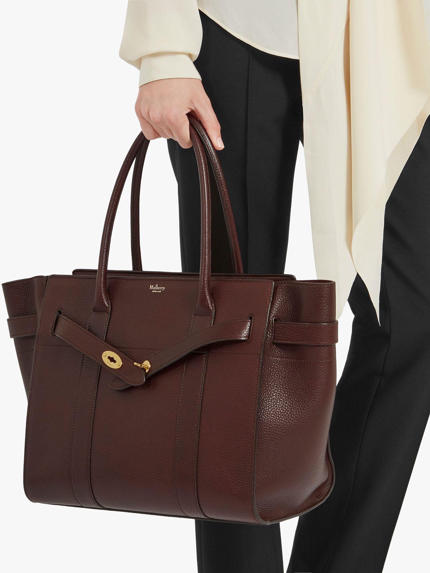 Mulberry Bayswater Zipped Grain Veg Tanned Leather Tote Bag