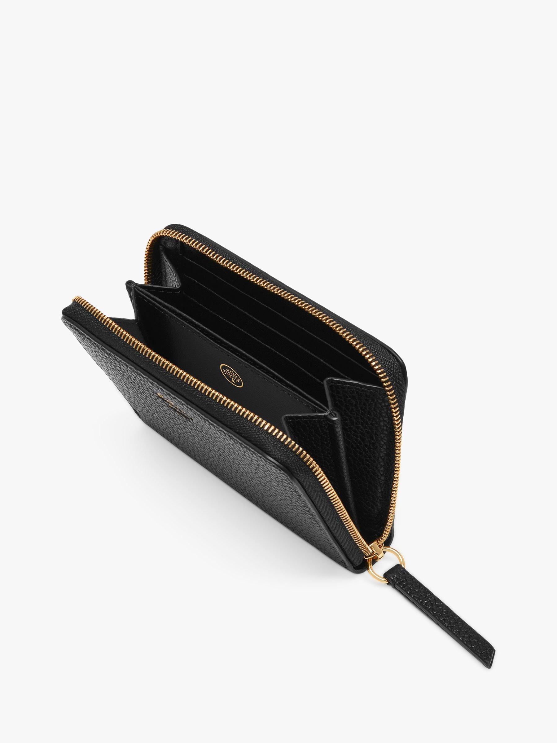 Product image 2 of 2, which shows Mulberry Classic Grain Leather Small Zip-Around Purse, Black