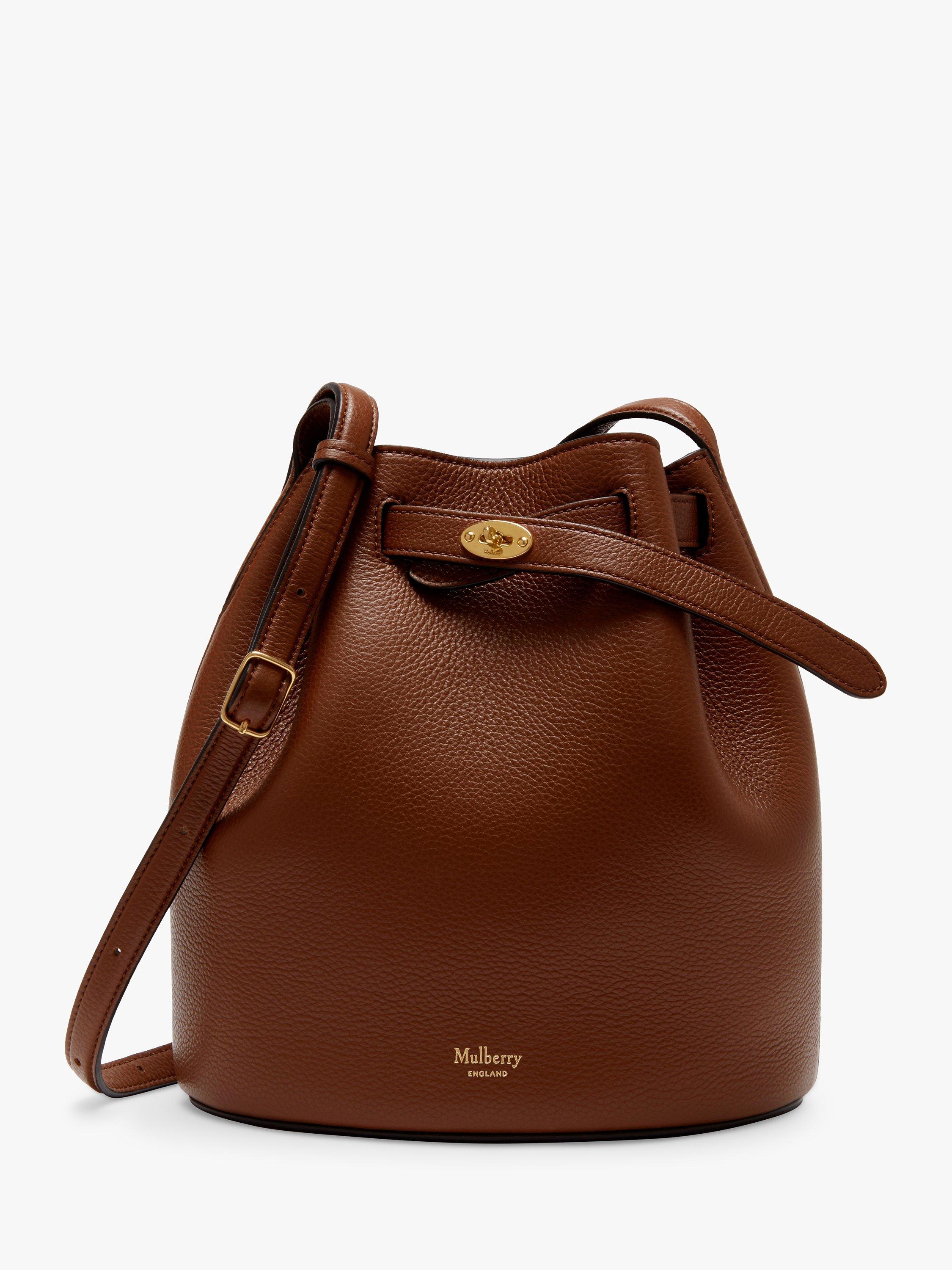Mulberry Abbey Small Classic Grain Leather Bucket Bag, Oak