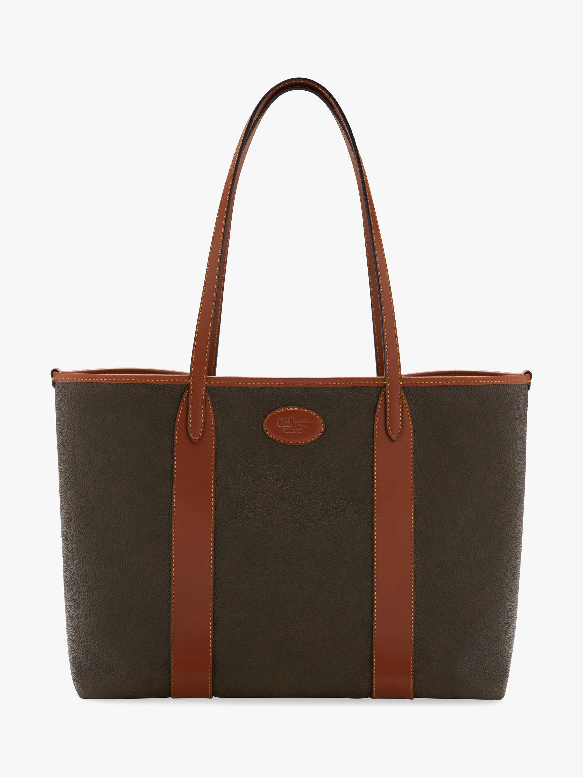 Mulberry Bayswater Scotchgrain Tote Bag, Mole/Cognac