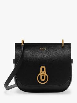 Mulberry Small Amberley Small Classic Grain Leather Satchel Bag, Black