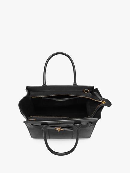 Mulberry Bayswater Zipped Small Classic Grain Leather Tote Bag - view 2, Black