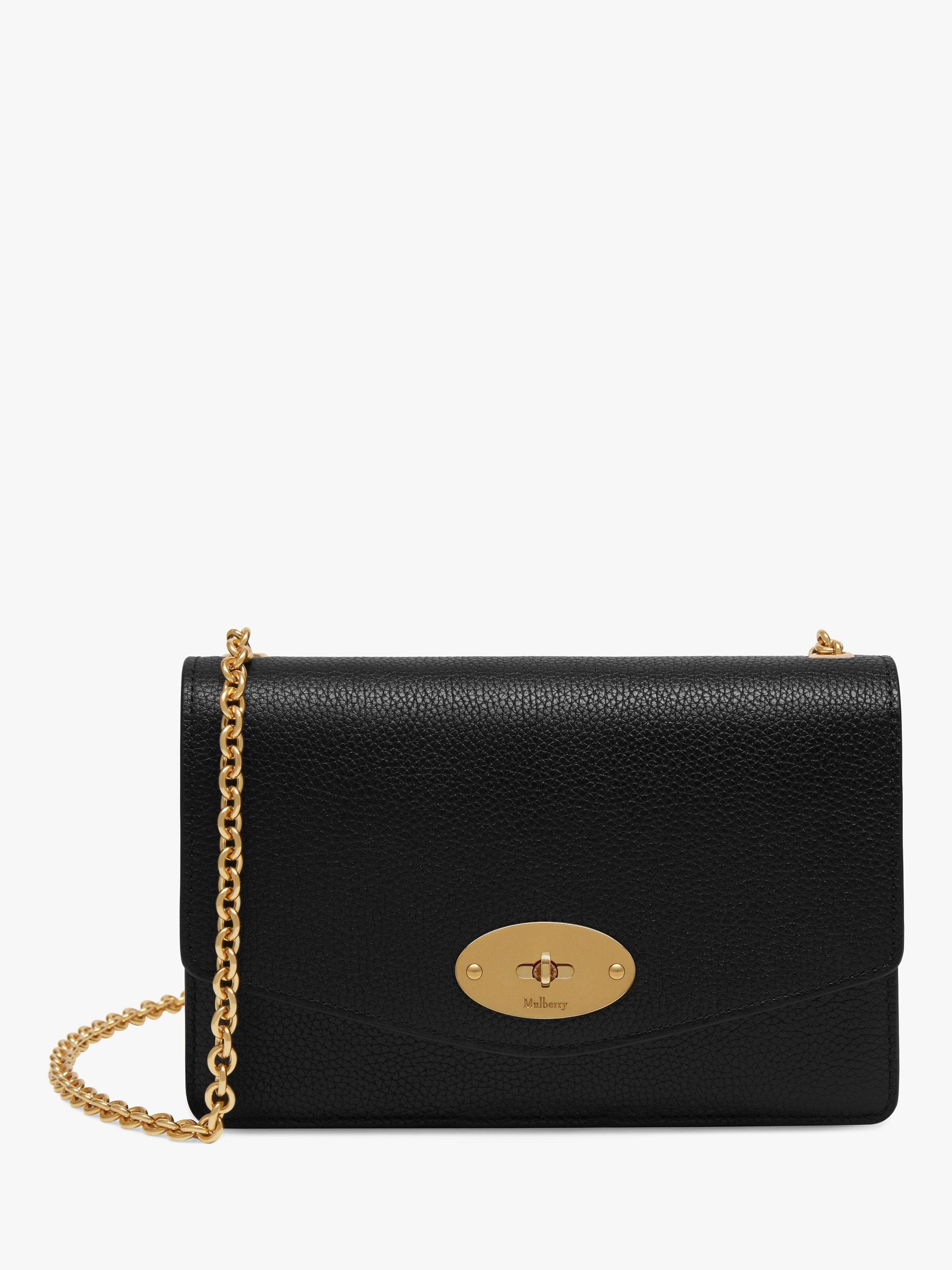 Mulberry Small Darley Small Classic Grain Leather Clutch Bag Black