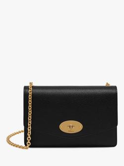 Mulberry Small Darley Small Classic Grain Leather Shoulder Bag, Black